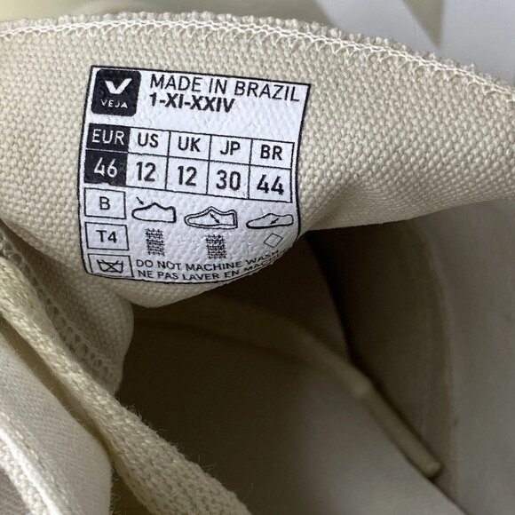 Veja Wata II Low Canvas Sneakers Men’s 12 Tan Cream - Picture 6 of 8